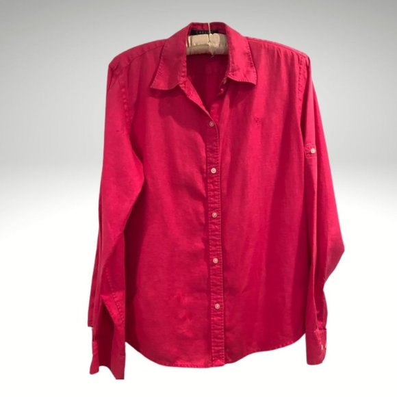 Ralph Lauren Black Label Tops - Ralph Lauren Linen Long Sleeve Dress Shirt Pink